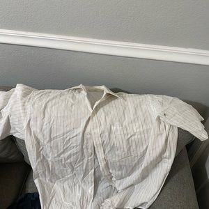 white stripper button down shirt